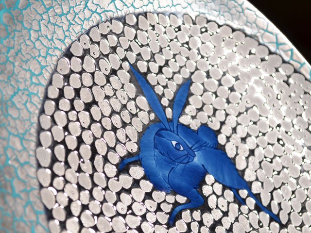 有田焼】飾り絵皿（大）染錦白金彩兎図 - JTOPIA