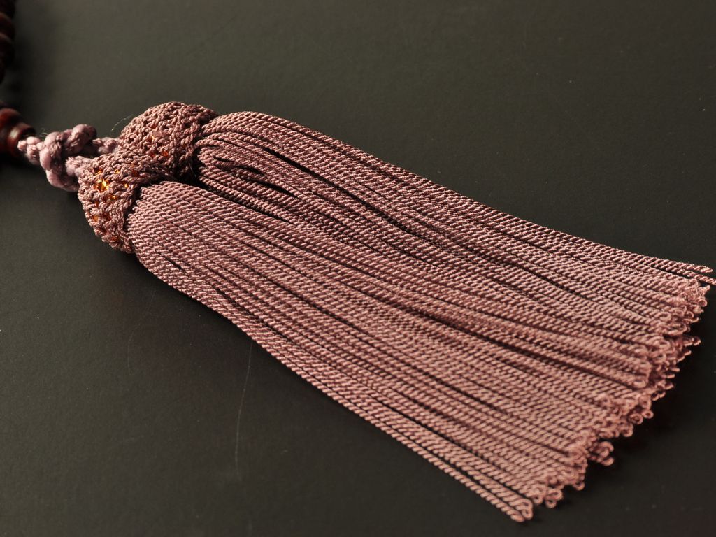 本紫檀 正絹頭付き房（深蘇芳） 曹洞宗（禅宗） 女性用本式数珠