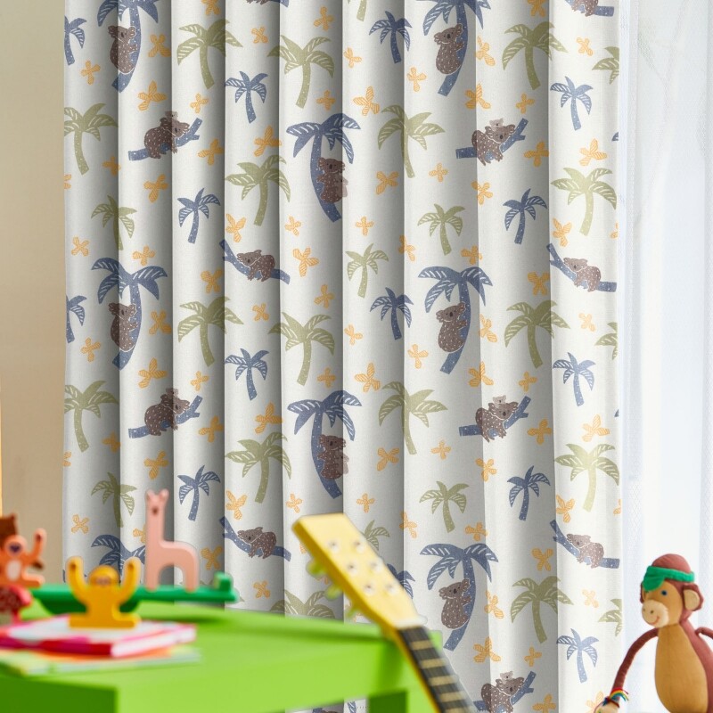 コアラビーチ カーテン JD-52050 ブルー ｜ジャストカーテン