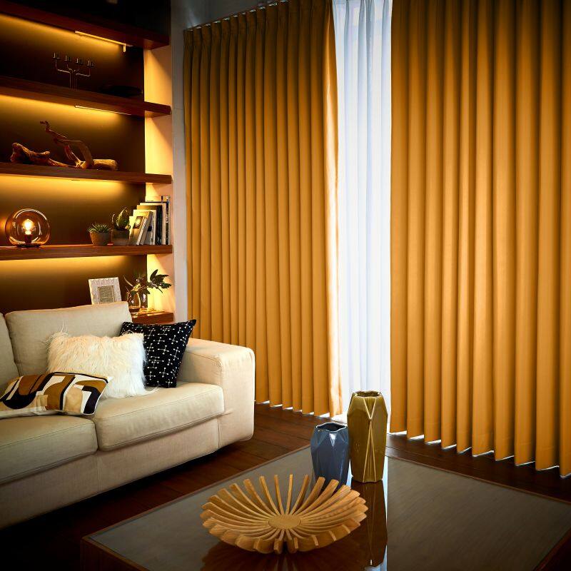 ツル カーテン JD-67210R オレンジ ｜ジャストカーテン