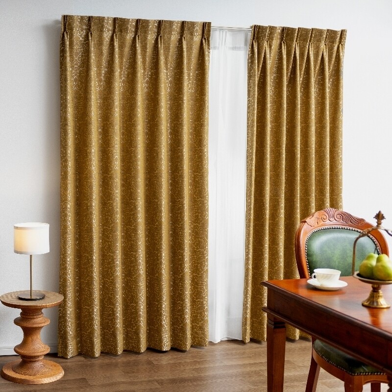 ウィンザー カーテン JE-86002 ゴールド ｜ジャストカーテン