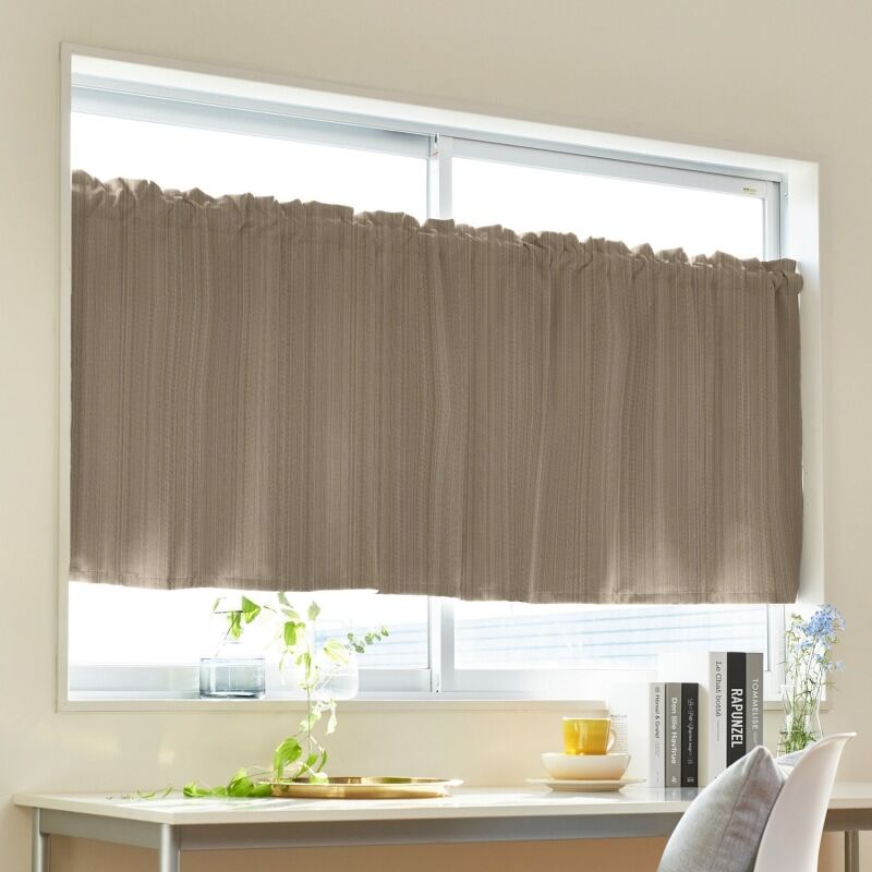 ランダム カフェカーテン JE-94028 ブラウン ｜ジャストカーテン