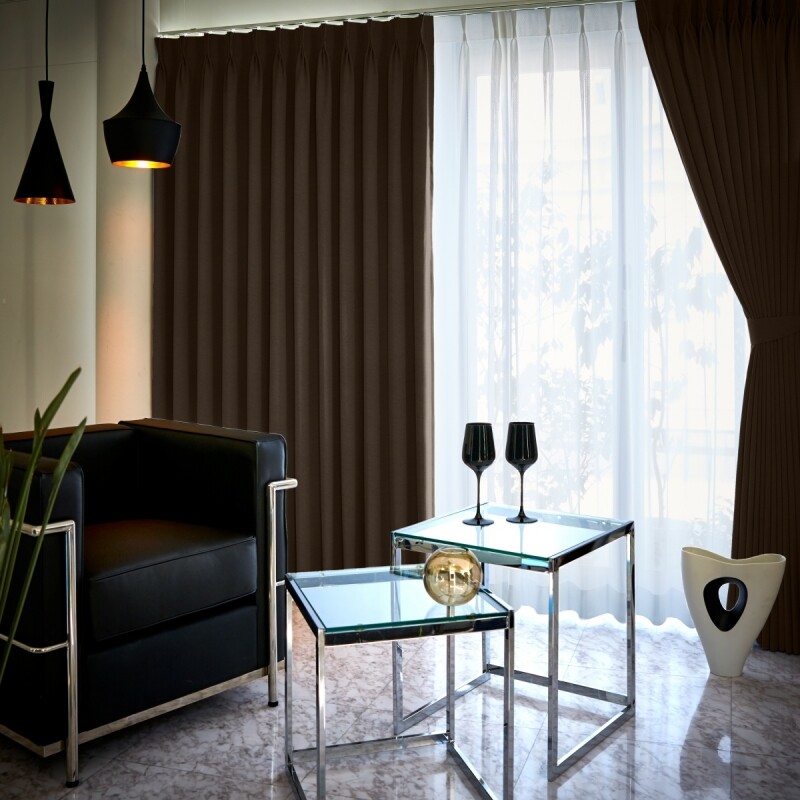 イネス カーテン JE-98059 ブラウン ｜ジャストカーテン