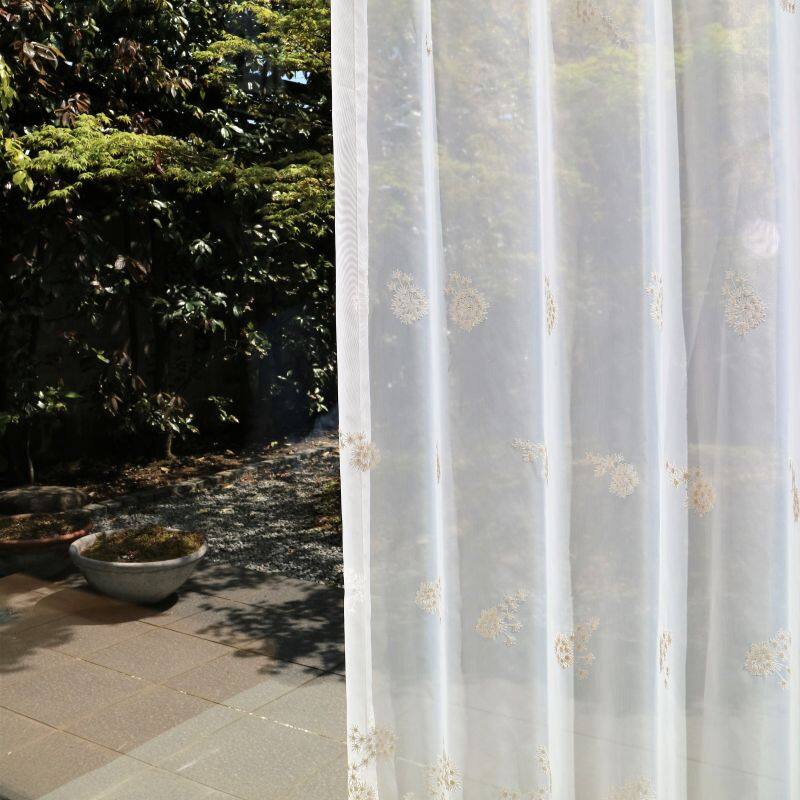タンポポ レースカーテン JD-92765 ホワイト ｜ジャストカーテン