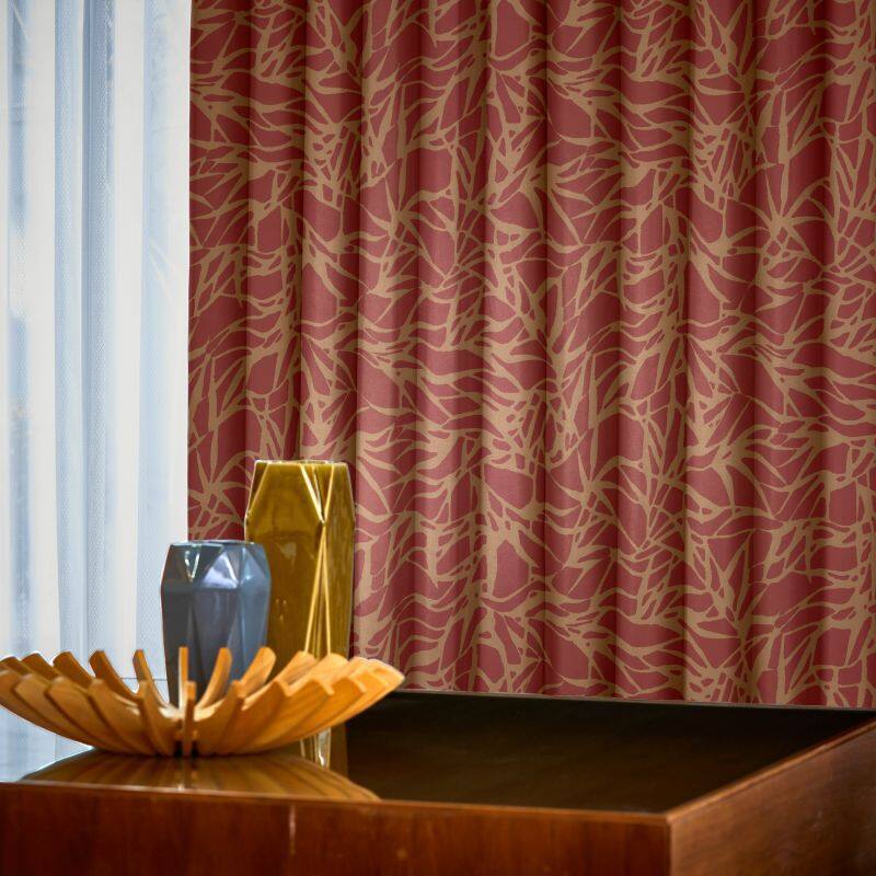 ガーラ カーテン JD-9105 レッド ｜ジャストカーテン