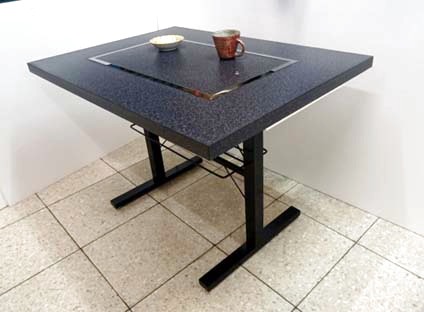 お好み焼きテーブル 鉄板焼きテーブル 手造り上鉄板