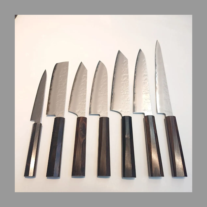 梨地 剣型牛刀 190mm VG-10 黒檀柄 ステンレス 割込 堺孝行 両刃