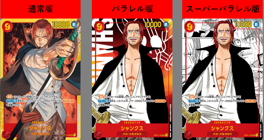 ワンピースカード 【パラレルの見分け方とレアリティ（レア度