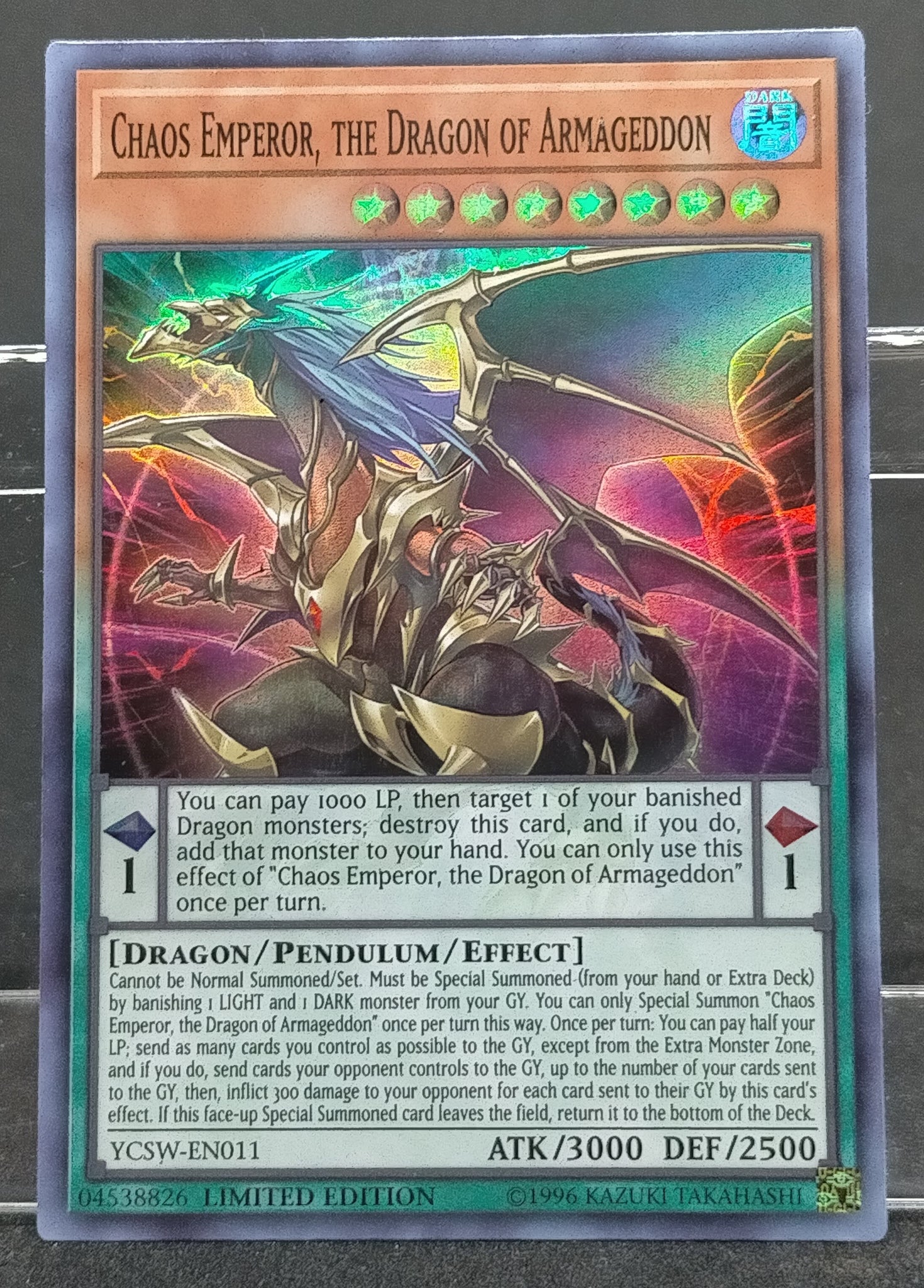 遊戯王 英語版 終焉龍 カオス・エンペラー スーパーレア YCSW – トレカ