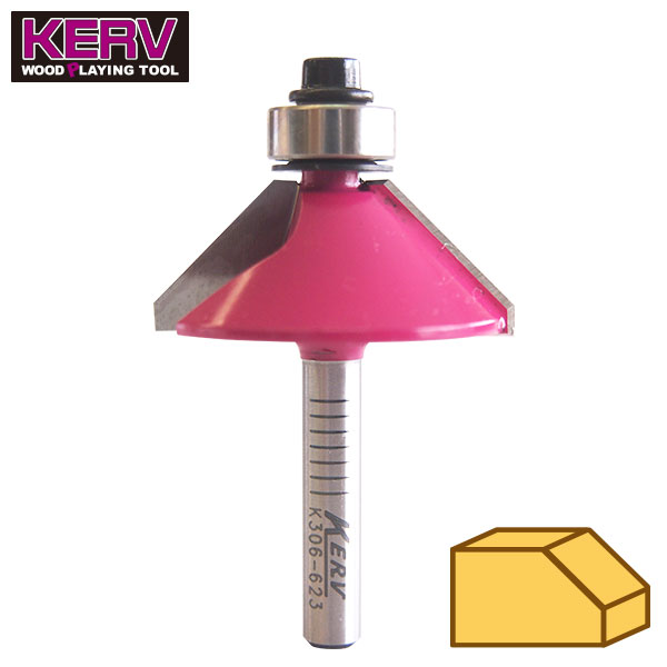 KERV 角面ビット(ベアリング付) 6mm軸 角度45° | つくる人をシゲキする