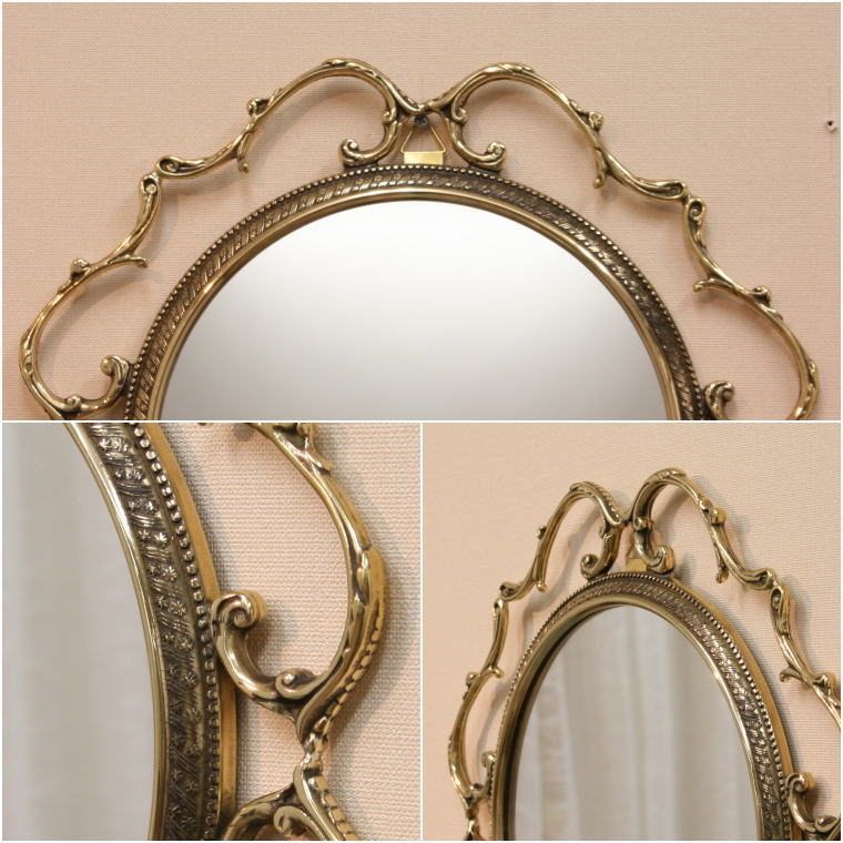 鏡 ミラー インテリアミラー st2028p 真鍮磨き仕上げ 真鍮製ウォール