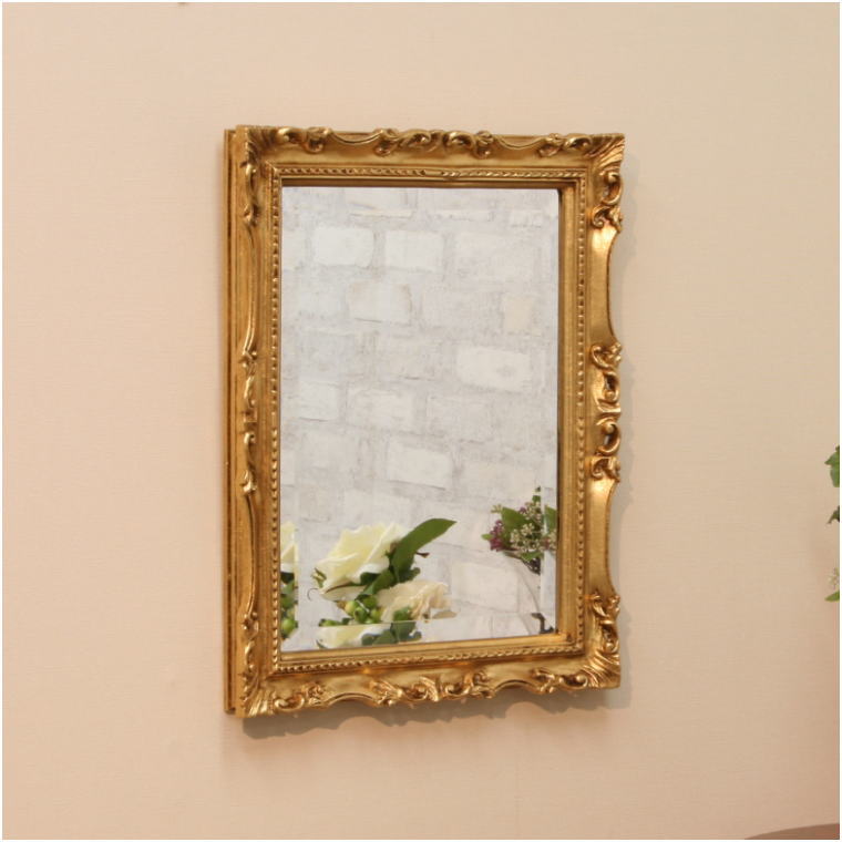 イタリア直輸入 ロココ調アンティークゴールド仕上げウォールミラー