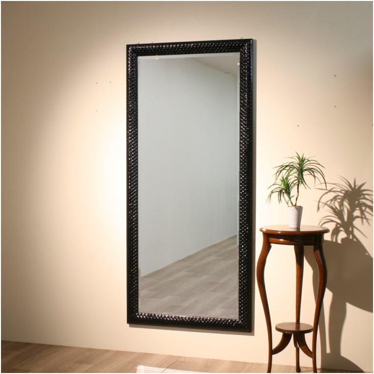 イタリア直輸入 ラスターブラック仕上げ 姿見サイズ超大型ウォール