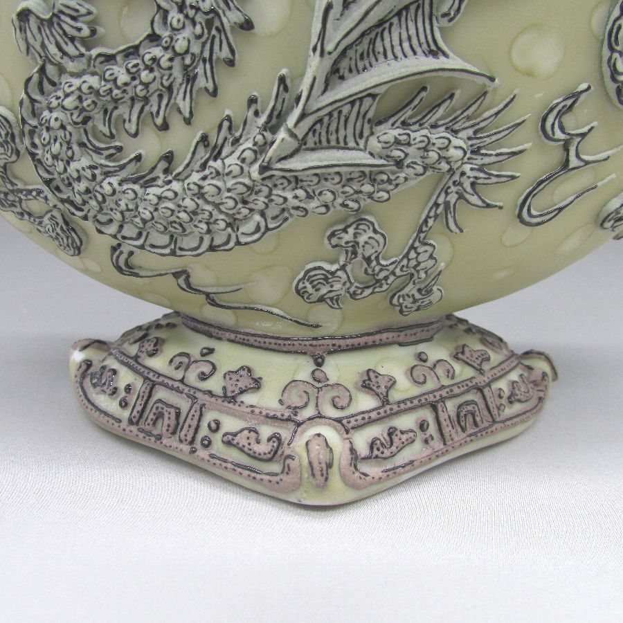 オールドノリタケ 龍盛り上げ月型花瓶 - 敬誠アート [ 公式 ]