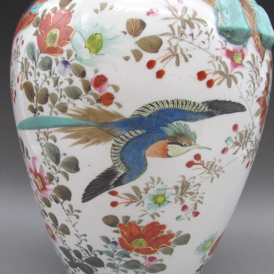 松村九助 花鳥文花瓶 - 敬誠アート [ 公式 ]