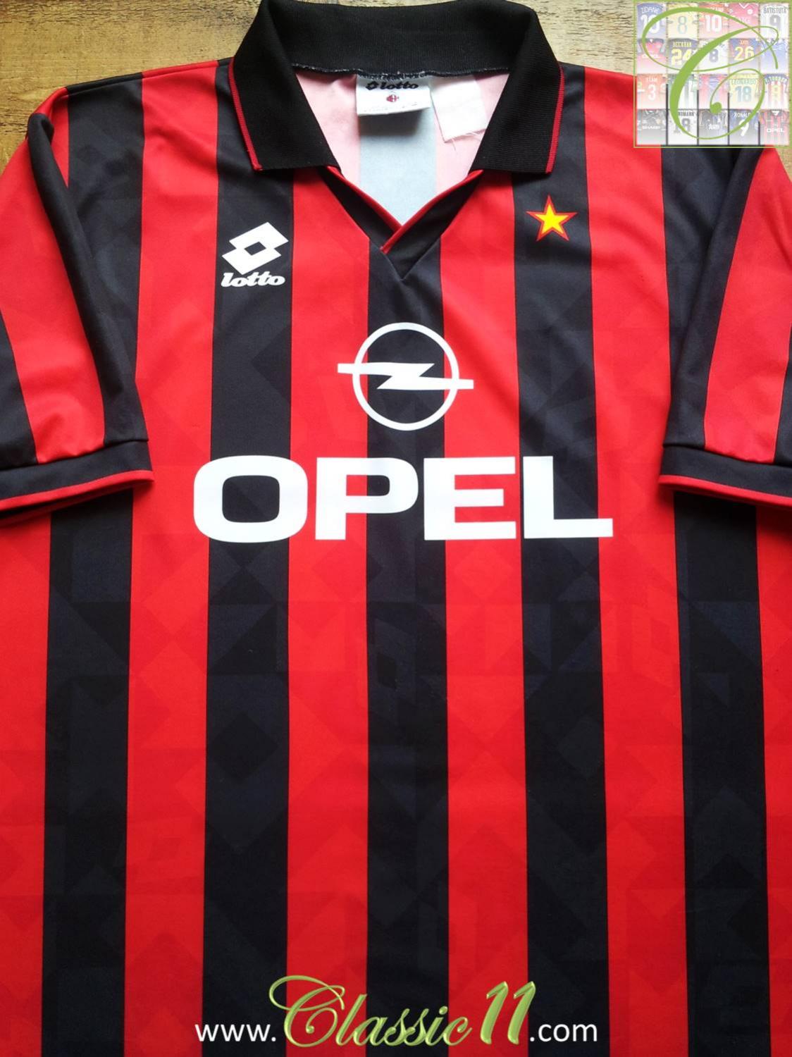 AC Milan Home футболка 1994 - 1995. Sponsored by Opel