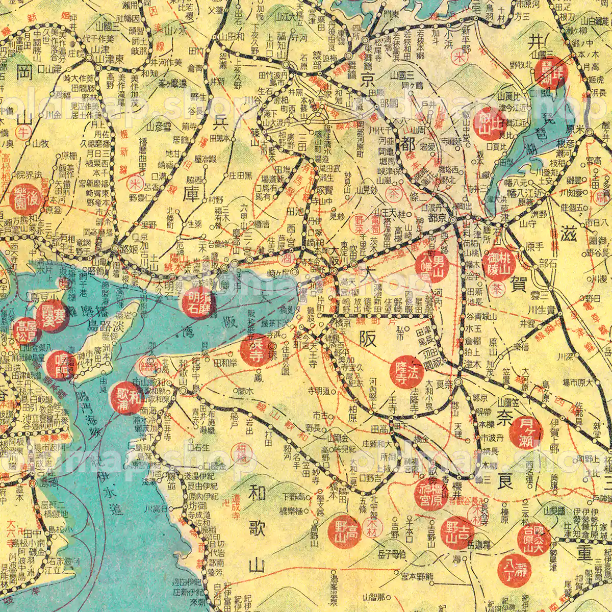 大東亜鉄道案内図 日本之部 昭和18年(1943) – 古地図素材データの