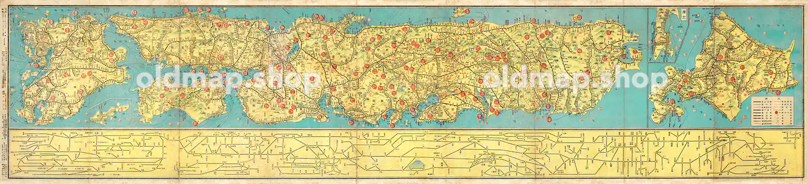 大東亜鉄道案内図 日本之部 昭和18年(1943) – 古地図素材データの