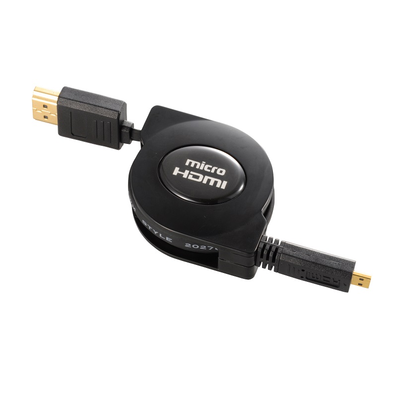 HDMI-micro HDMI ケーブル 巻取り式 1m [品番]05-0324｜株式会社オーム電機