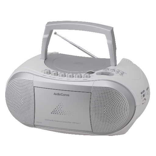 AudioComm CDラジカセ シルバー [品番]07-6428｜株式会社オーム電機