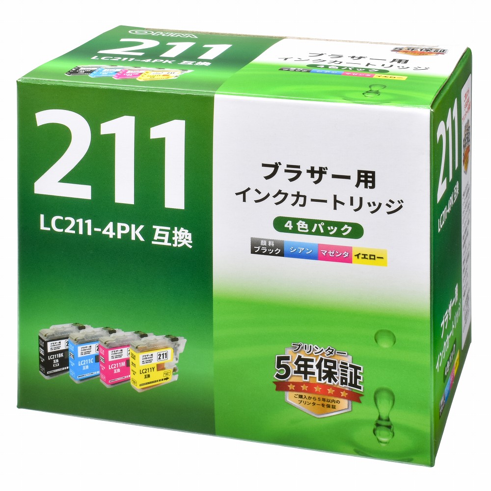 ブラザー互換 LC211-4PK 4色パック [品番]01-4274｜株式会社オーム電機
