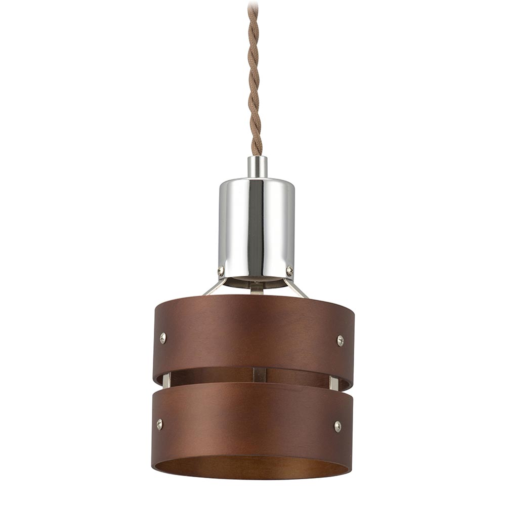 ペンダントライト 木製セード ダークブラウン 電球別売 [品番]06-4170