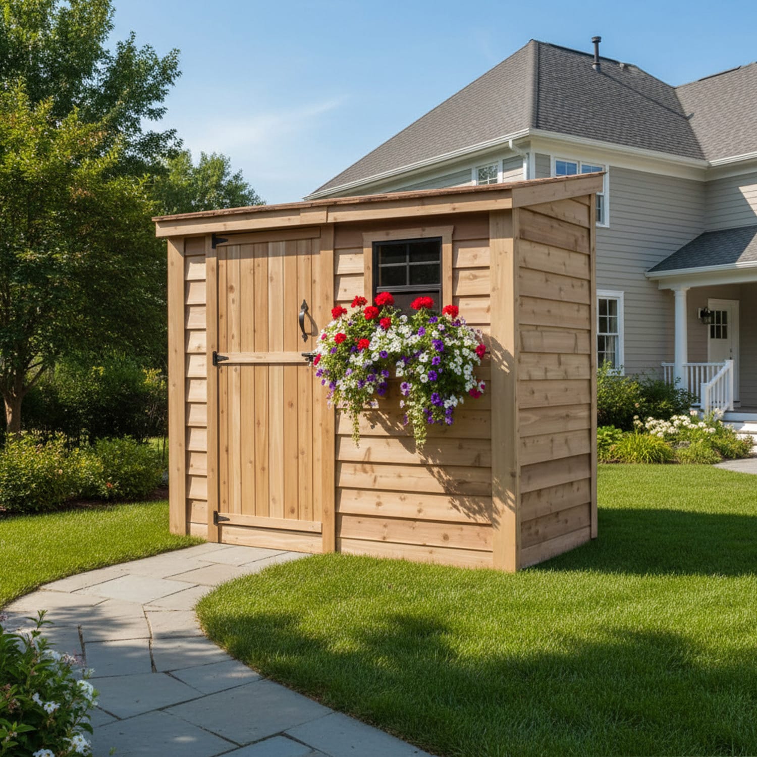 8×4 Cedar Shed – SpaceSaver Single Door Lean-To Storage Kit