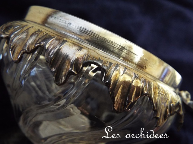 フランスアンティーク クリストフル ガリア 蓋つき ボンボニエール