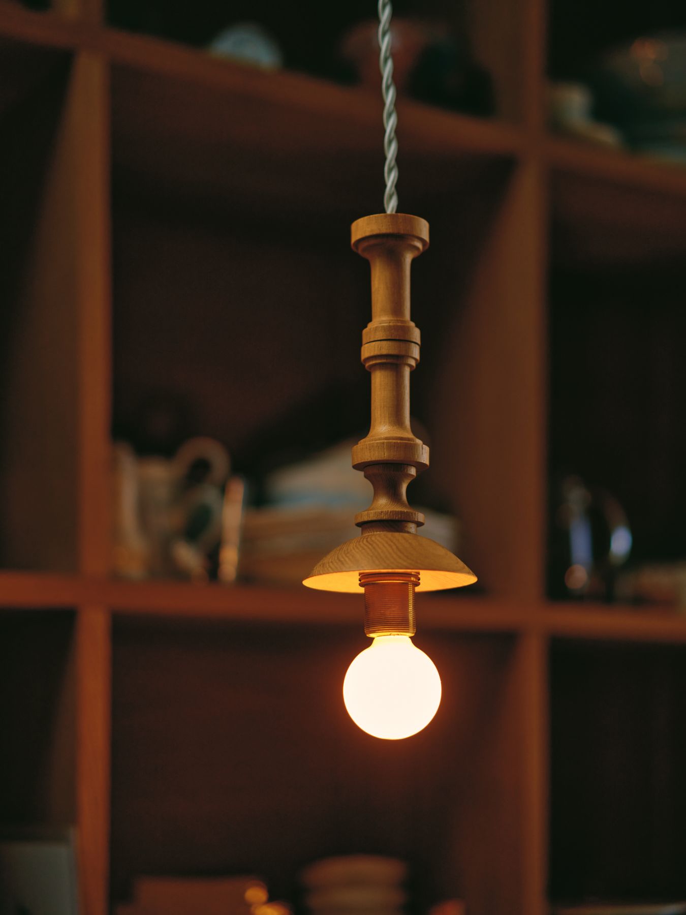 オリジナル・ウッドターニングランプ／ナチュラル｜ペンダントランプ