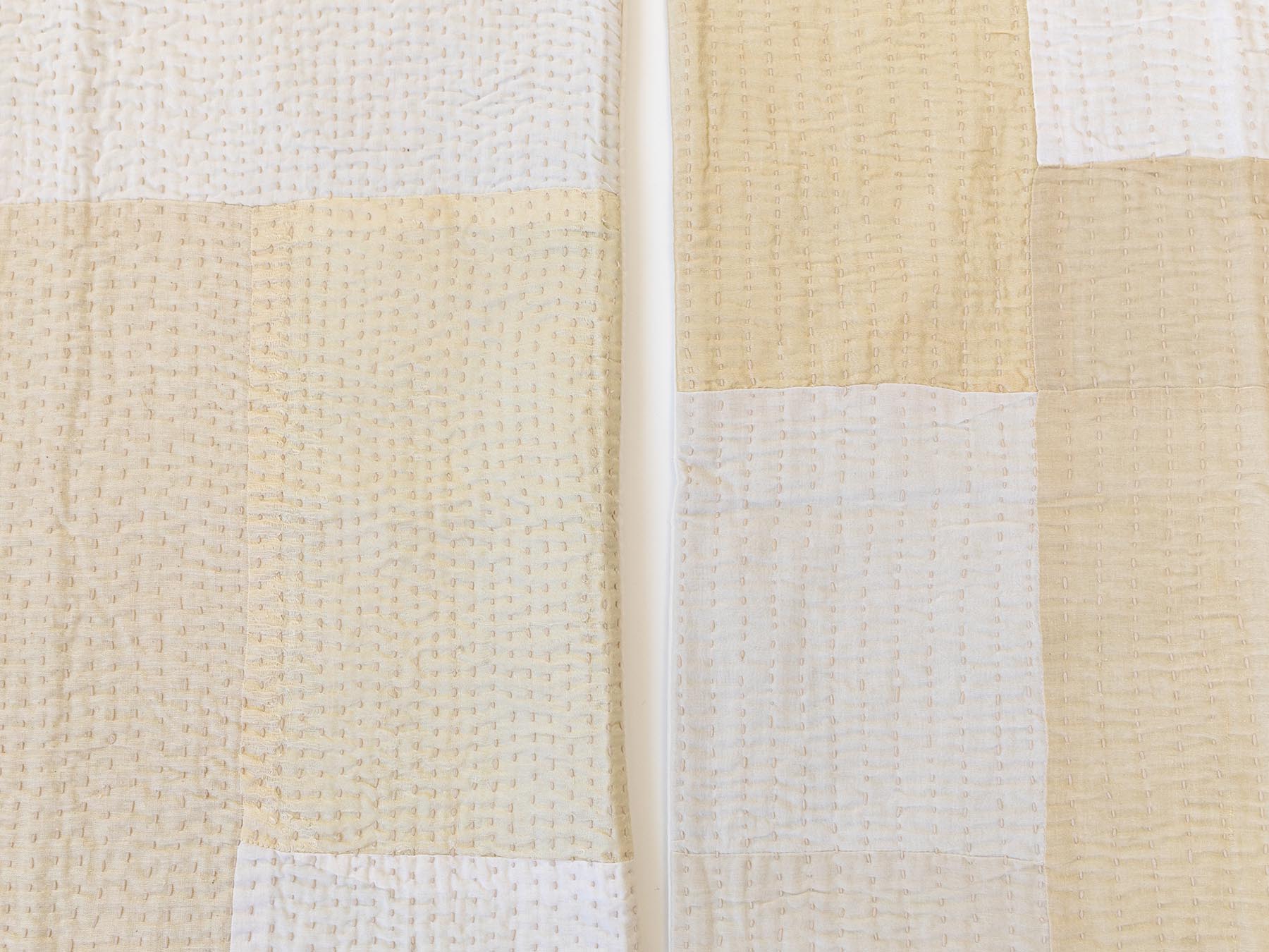 オリジナル・パッチワークカンタ マルチカバー／ホワイト｜マルチ