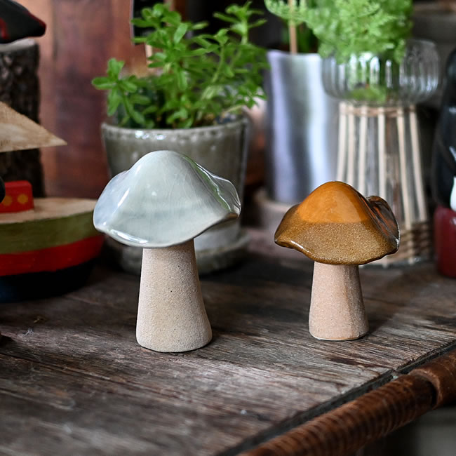 陶器のキノコオブジェ | ゼネラルストア オルネ
