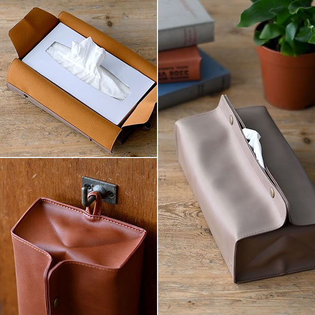STUDY レザータッチ ティッシュカバー | ゼネラルストア オルネ