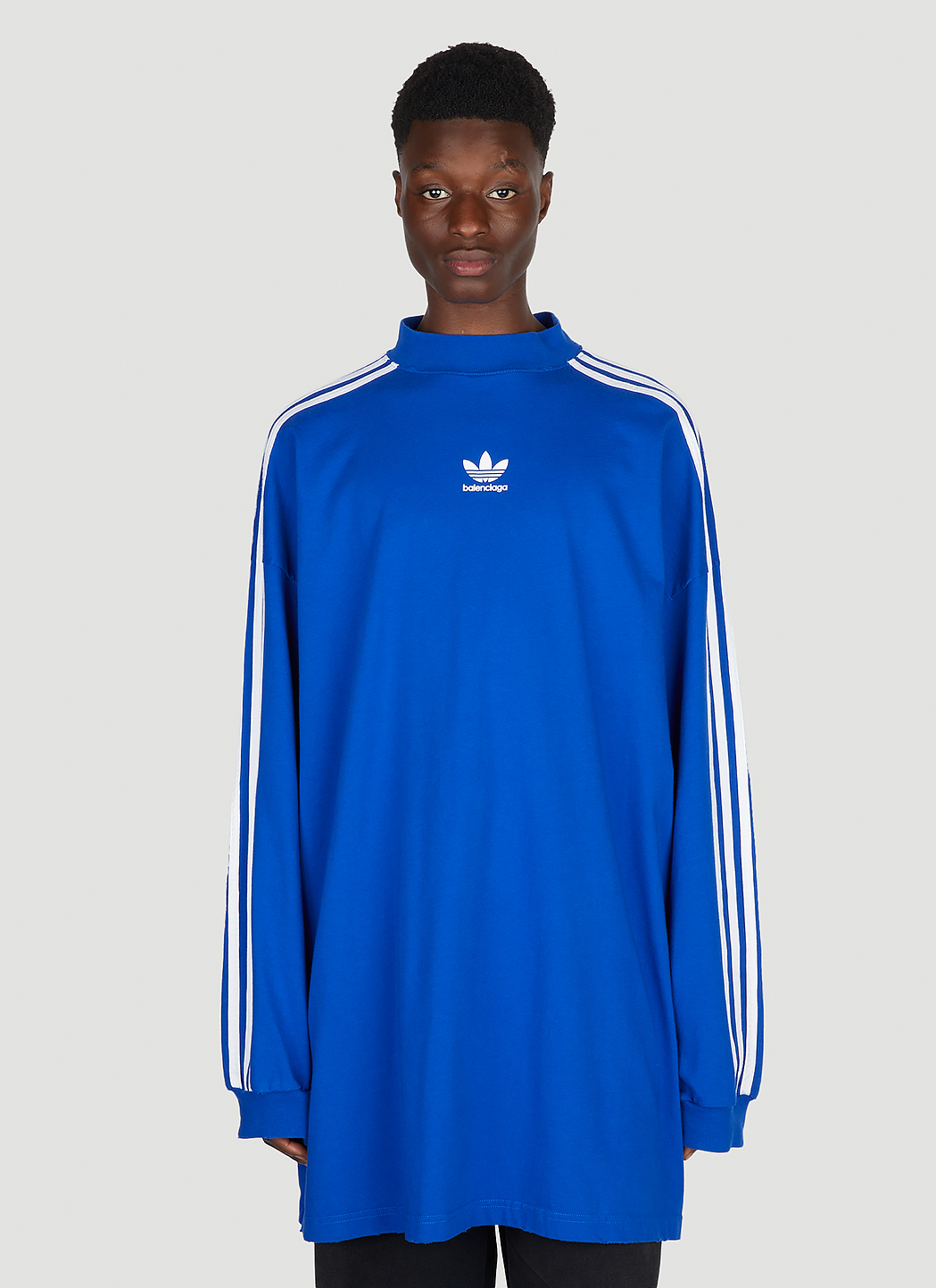 Balenciaga x adidas Men's' Logo Print Long Sleeve T-Shirt in Blue