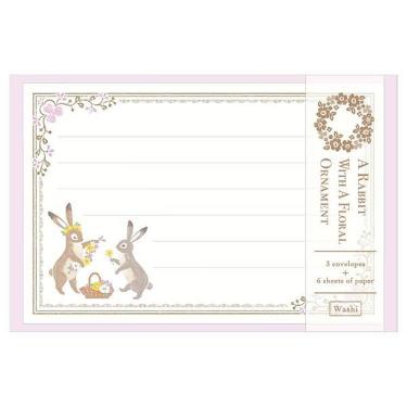 ミニレターセット レッサーパンダブックス 花飾るうさぎ(花飾るうさぎ
