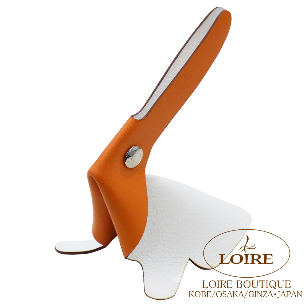 美品☆HERMES クリッカーズ オオハシ レザーオブジェ☆B93 エルメス<br>クリッカーズ ウサギ<br>オレンジ×シロ<br>スイフト<br