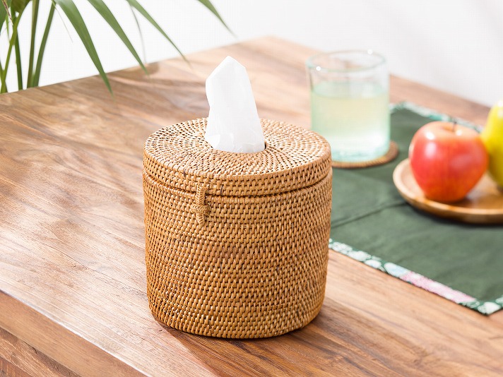 卓上アタ製トイレットペーパーホルダー【46081】 /アジアン雑貨・バリ雑貨