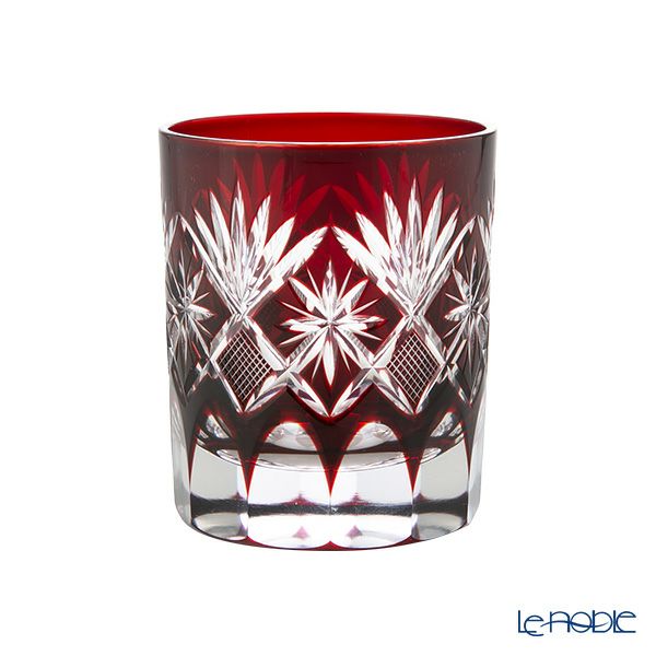 伝統工芸】田島硝子 江戸切子 星切子 オールド 赤 280ml TG98-103-1R
