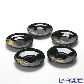 伝統工芸】輪島塗 花の丸蒔絵 茶托 5枚組み（5柄） | ブランド洋食器