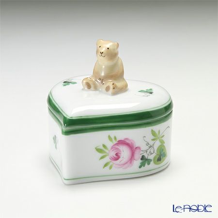 ヘレンド HEREND ウィーン からくさ オーバルボックス くま テディベア