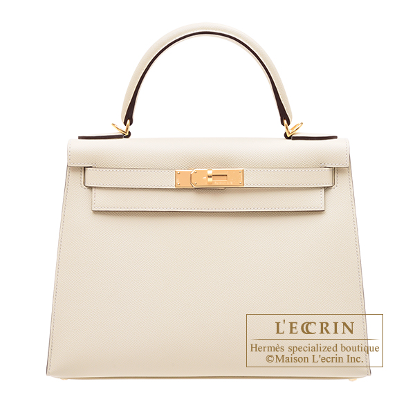 エルメス ケリー28/外縫い ナタ ヴォーエプソン ゴールド金具