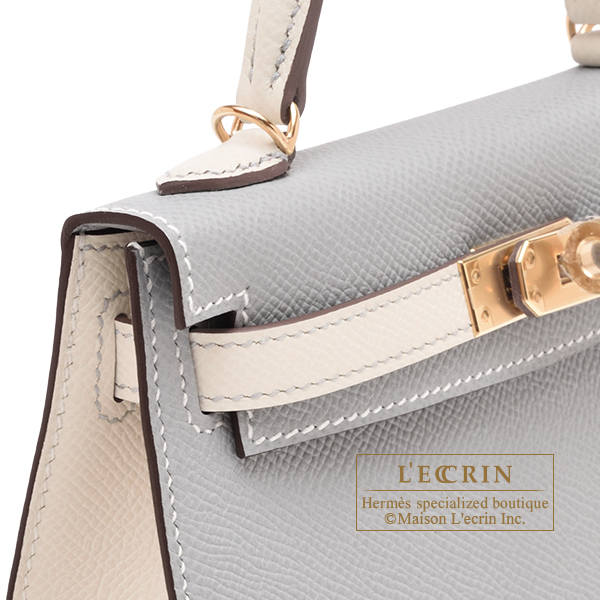 エルメス パーソナルケリーミニ/外縫い ブルーグラシエ/クレ ヴォー