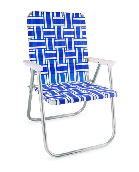 Folding Blue Aluminum Webbing Lawn Chair | Lawn Chair USA