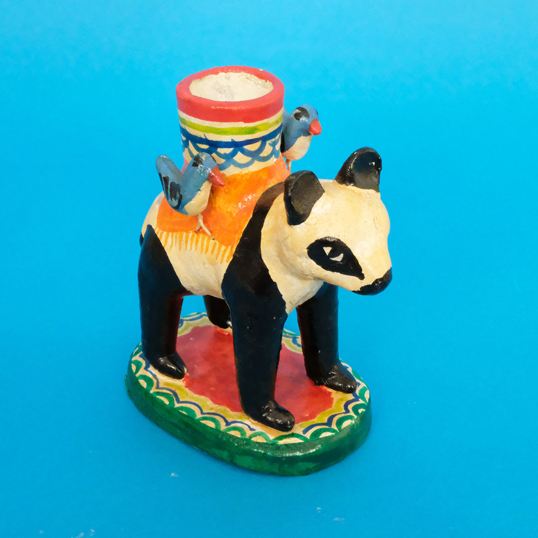 パンダのキャンドルホルダー - LABRAVA [メキシコ 民芸 フォークアート