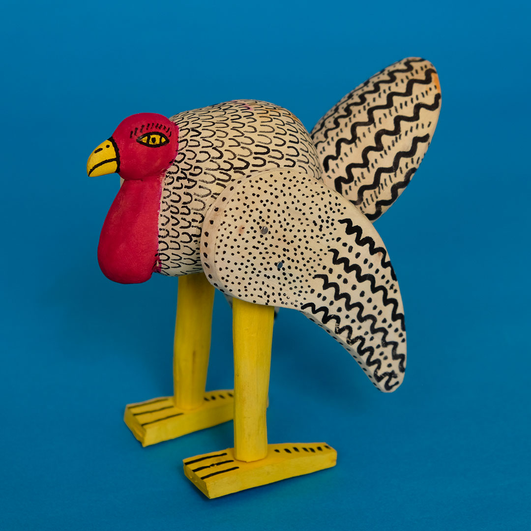 七面鳥（木彫 置物）- LABRAVA [メキシコ 民芸 フォークアート 雑貨]