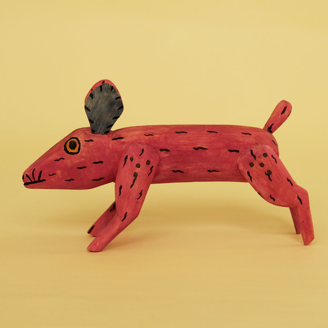 ウサギ（木彫 置物）- LABRAVA [メキシコ 民芸 フォークアート 雑貨]