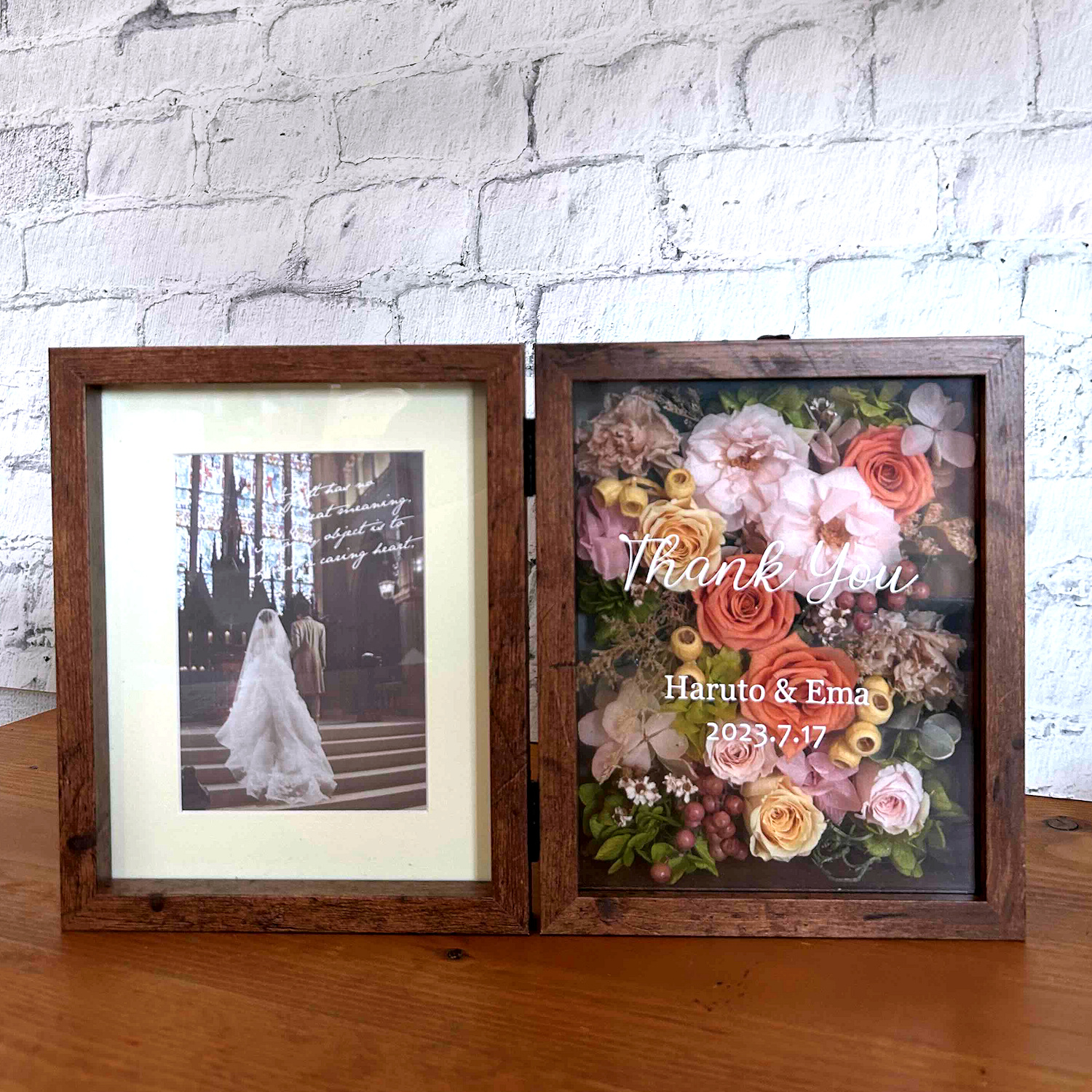 Belles Fleurs フォトフレーム 敷き詰め ローズ レッド 即日発送