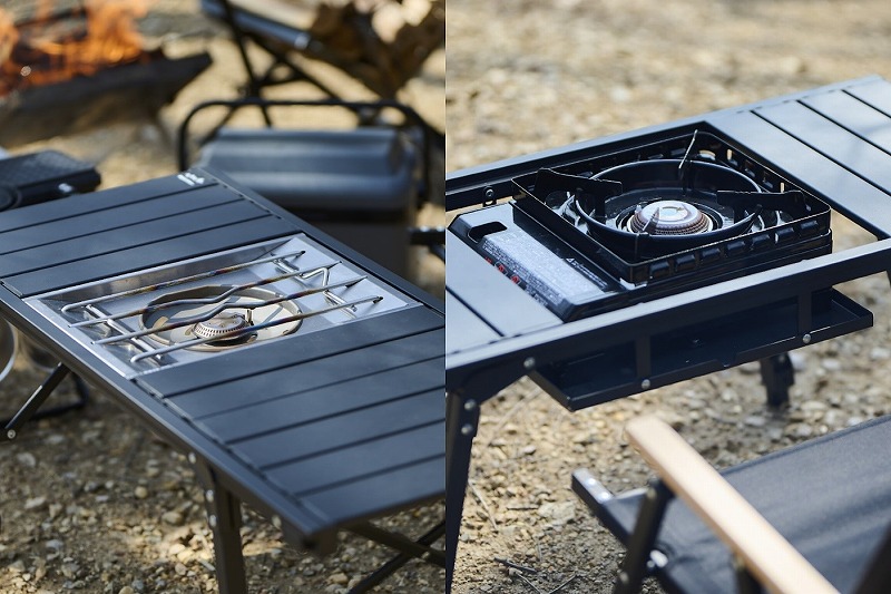 人気コンロが設置OK！高機能でコスパ良しの「アルミユニットテーブル