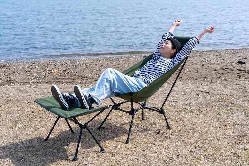 DOD】足が伸ばせるオットマン付き！ハイバック仕様の極楽チェア