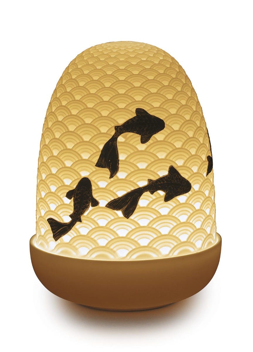 リヤドロ Dome Lamp （鯉） テーブルランプ ポーセリン Dome Lamp(鯉