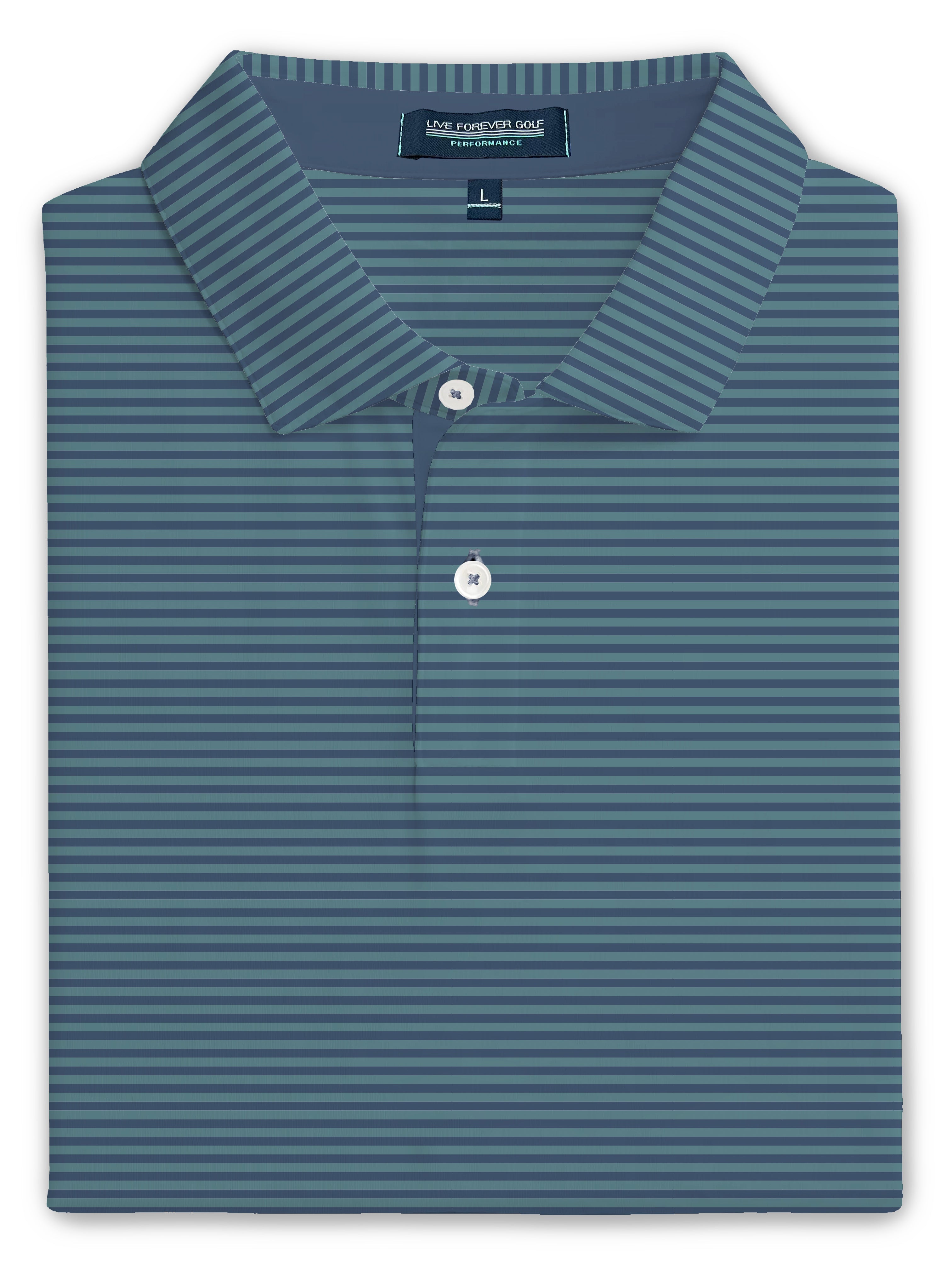 The Stripe Show Ringer Performance Golf Polo – Live Forever Golf